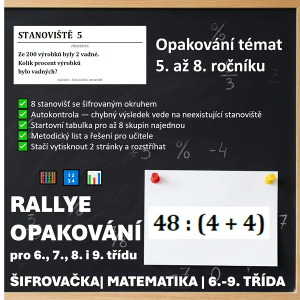 🏎️ RALLYE OPAKOVÁNÍ | Kompletní sada (6.–9. třída)