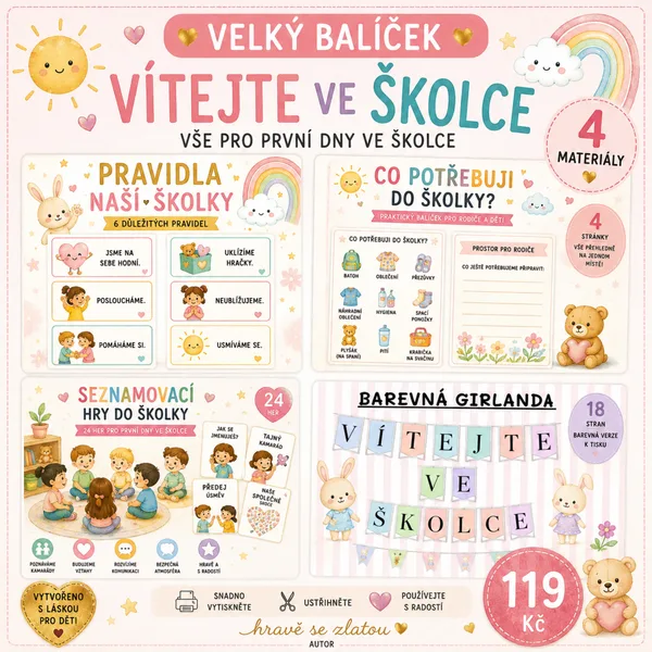 🌸 VÍTEJTE VE ŠKOLCE | Velký balíček pro začátek školního roku