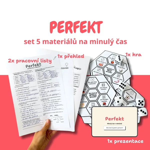 Perfekt: set 5 materiálů na minulý čas v němčině