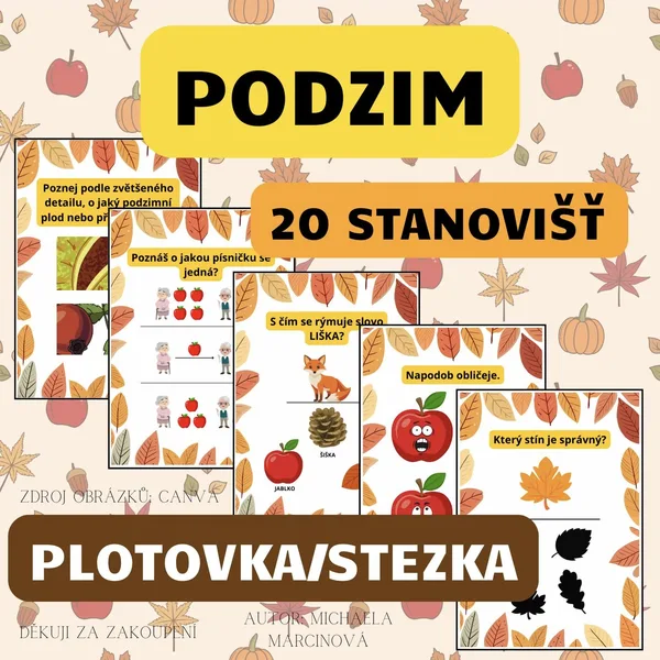 PODZIM - plotovka - stezka s 20 úkoly - PODZIMNÍ PLOTOVKA