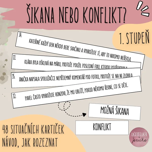 Šikana nebo konflikt - kartičky