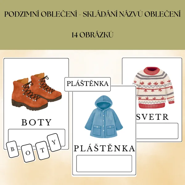 Podzimní oblečení - slova a písmena