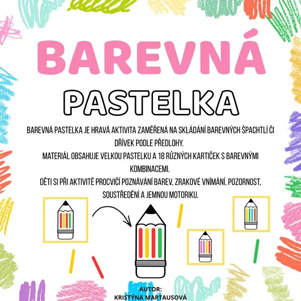 Barevná pastelka - Skládání podle předlohy ✏️