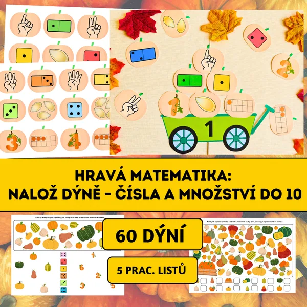 Hravá matematika: Nalož dýně – čísla a množství do 10