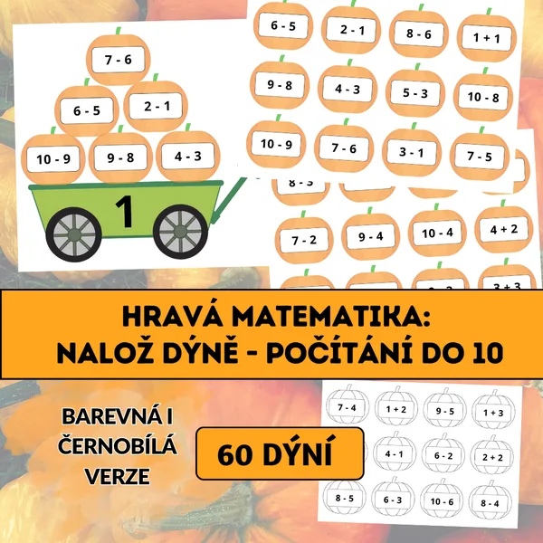 Hravá matematika: Nalož dýně – počítání do 10