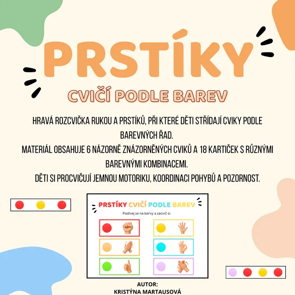 Prstíky cvičí podle barev - Hravá rozcvička 🌈🖐️