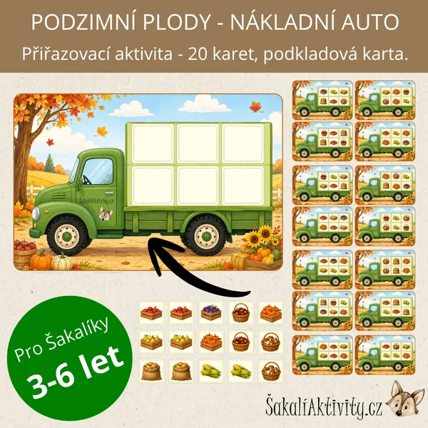 Podzimní plody - nákladní auto - přiřazovací aktivita