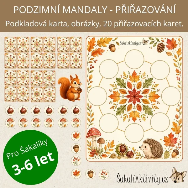 Podzimní mandaly - přiřazování obrázků
