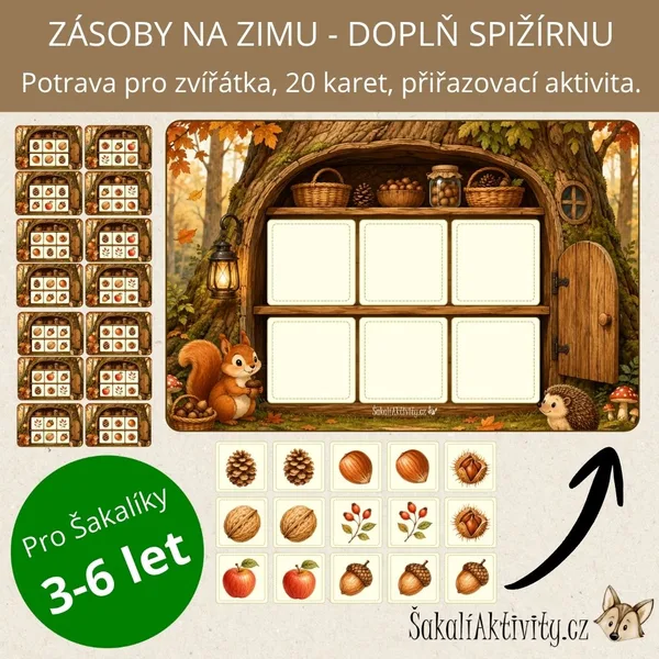 Zásoby na zimu - doplň spižírnu zvířátkům