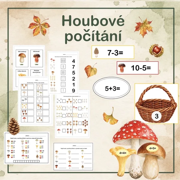 Houbové počítání (do 10)