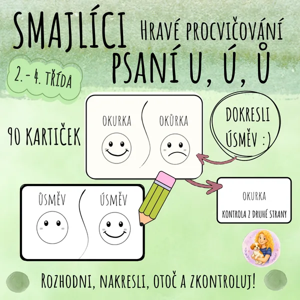 SMAJLÍCI - Hravé procvičování U, Ú, Ů