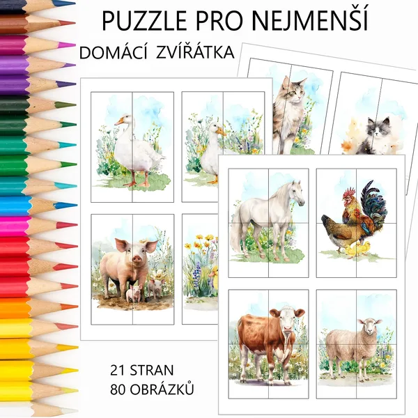 Puzzle pro nejmenší - DOMÁCÍ ZVÍŘÁTKA
