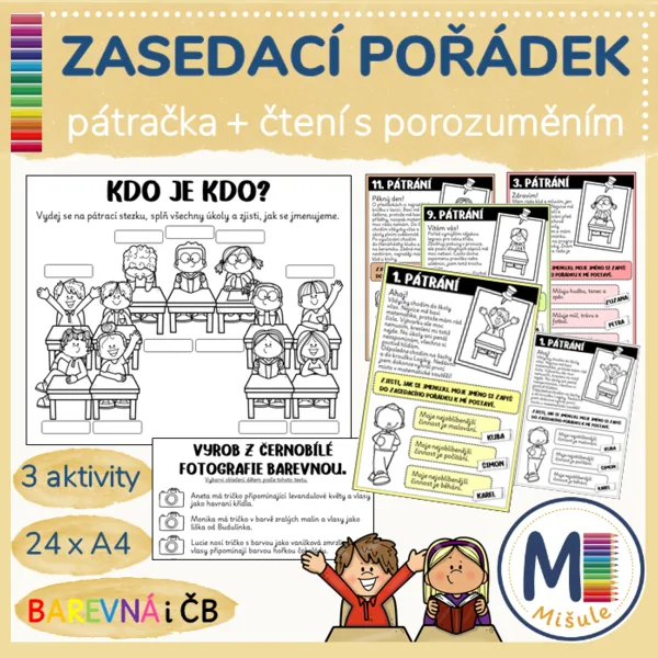 ZASEDACÍ POŘÁDEK - pátračka + čtení s porozuměním