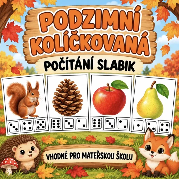 Podzimní kolíčkovaná - počítání slabik