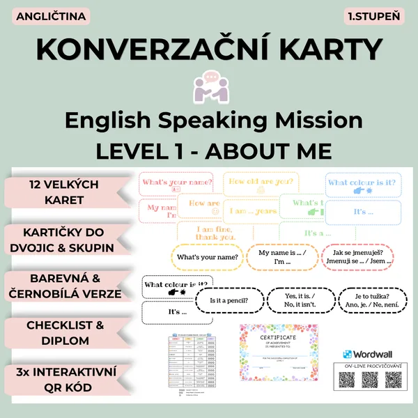Konverzační karty - English Speaking Mission - LEVEL 1