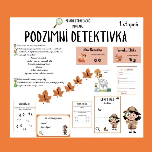 Podzimní detektivka - indicie, počítání, logika, čtení