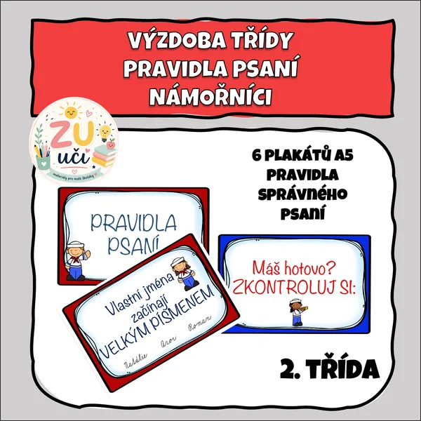 Výzdoba třídy - Pravidla psaní - Námořníci
