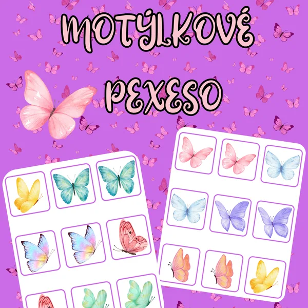 🦋 MOTÝLÍ PEXESO – 18 DVOJIC 🦋