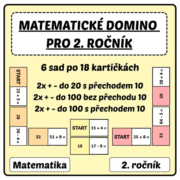 Matematické DOMINO pro 2. ročník