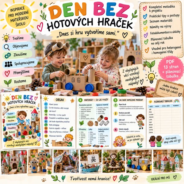 Den bez hotových hraček – tvoříme, objevujeme a hledáme vlastní řešení