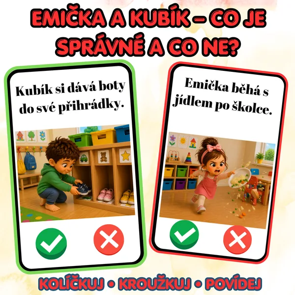 Emička a Kubík – Co je správně a co ne? | Chování ve školce