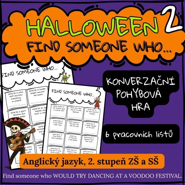 HALLOWEEN Find Someone Who 2 - Speaking & Movement Activity (2. stupeň ZŠ a SŠ)