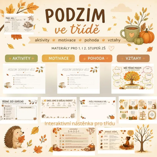 PODZIM VE TŘÍDĚ – doplňovací materiály na nástěnku