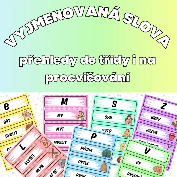 Vyjmenovaná slova – přehledy do třídy i na procvičování