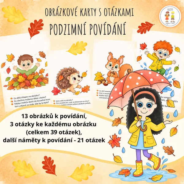 Podzimní povídání - Obrázkové karty s otázkami