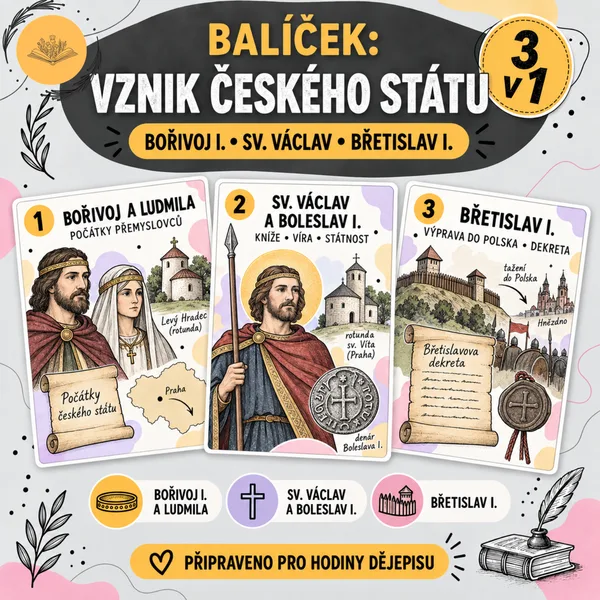 Balíček 3 kompletních příprav – Vznik českého státu