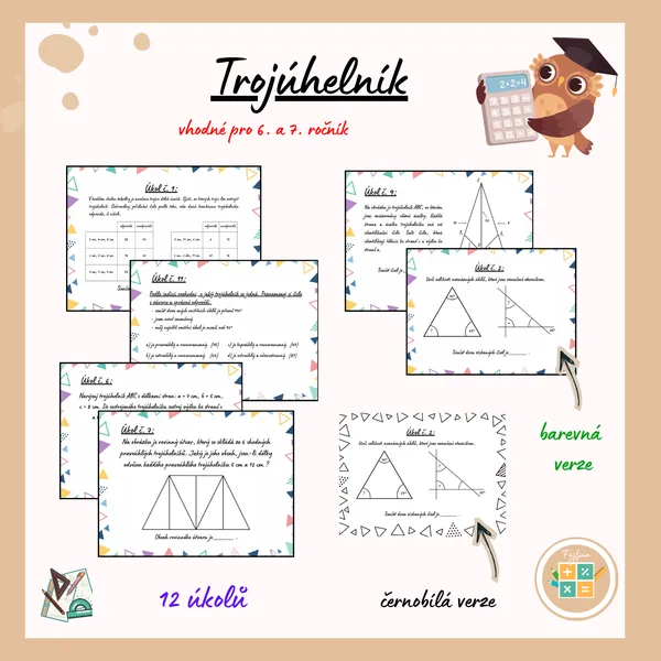 Trojúhelník - 12 úkolů