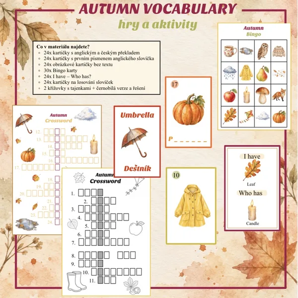 Autumn vocabulary - hry a aktivity