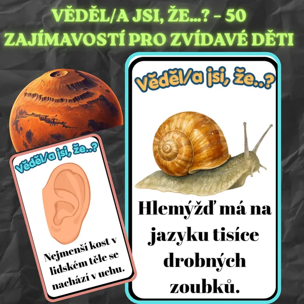 🔍 VĚDĚL/A JSI, ŽE…? – 50 ZAJÍMAVOSTÍ PRO ZVÍDAVÉ DĚTI