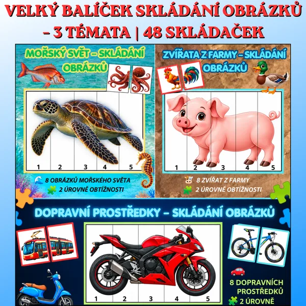 POSKLÁDEJ OBRÁZEK – MEGABALÍČEK 3v1