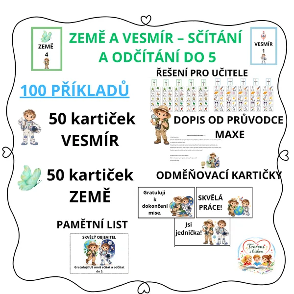 ZEMĚ A VESMÍR – SČÍTÁNÍ A ODČÍTÁNÍ DO 5