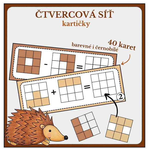 ČTVERCOVÁ SÍŤ - KARTIČKY
