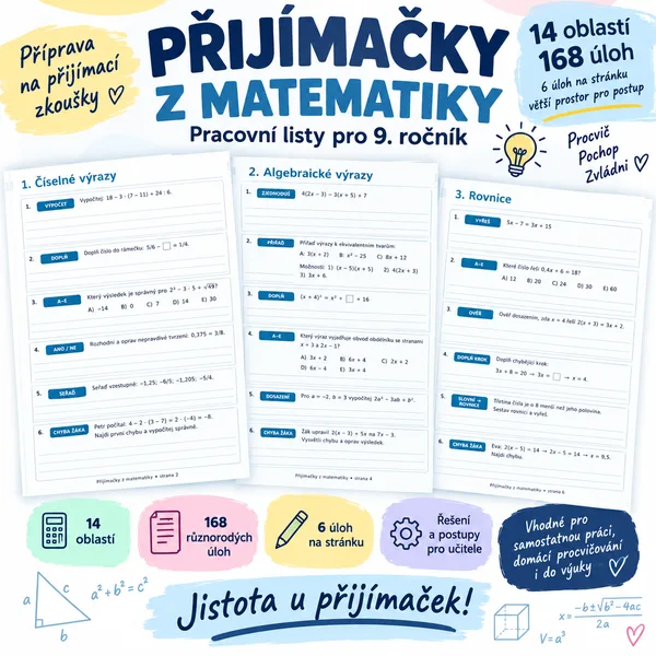 Přijímačky z matematiky – 168 komplexních úloh pro 9. ročník