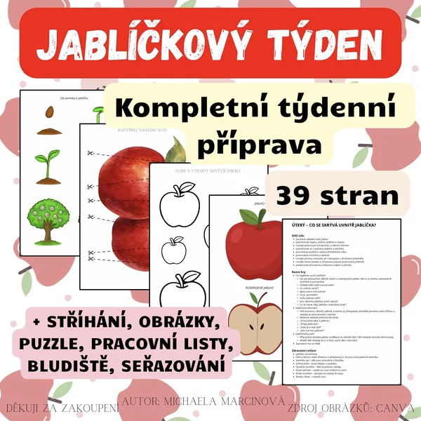 JABLÍČKOVÝ TÝDEN - Kompletní týdenní  příprava