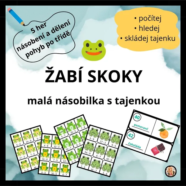🐸  ŽABÍ SKOKY - malá násobilka s tajenkou
