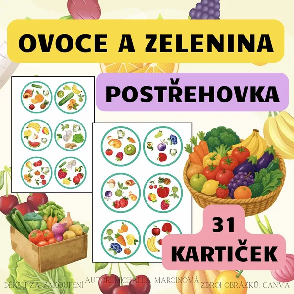 Postřehová hra - ovoce a zelenina