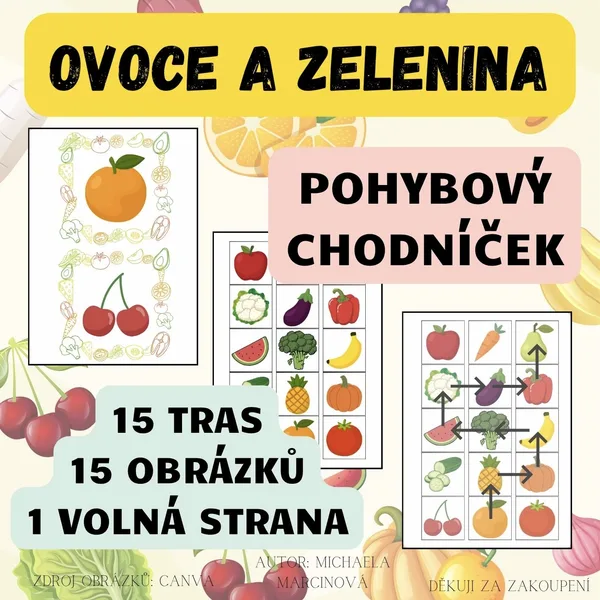 OVOCE A ZELENINA - pohybový chodníček