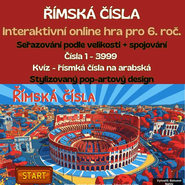 Římská čísla - interaktivní online procvičování