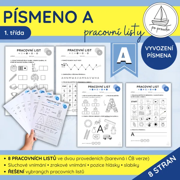 Písmeno A | 8 pracovních listů