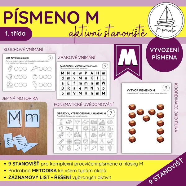 Písmeno M | 9 aktivních stanovišť