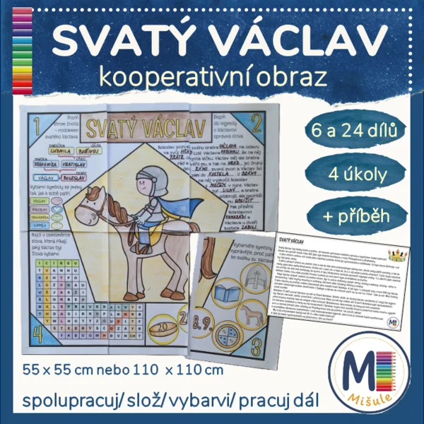 SVATÝ VÁCLAV - kooperativní obraz s úkoly