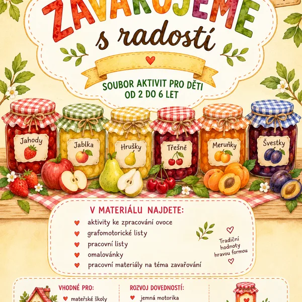 🍎 ZAVAŘENINY – soubor aktivit pro děti 2–6 let 🍐