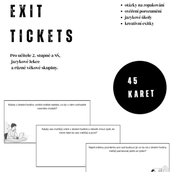 Exit tickets - 45 otázek a úkolů na závěr hodiny