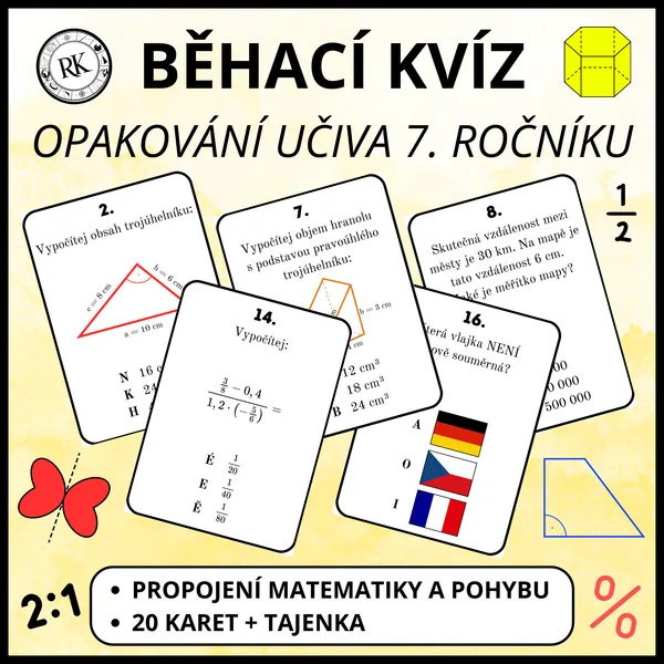 Opakování učiva 7. ročníku - Běhací kvíz