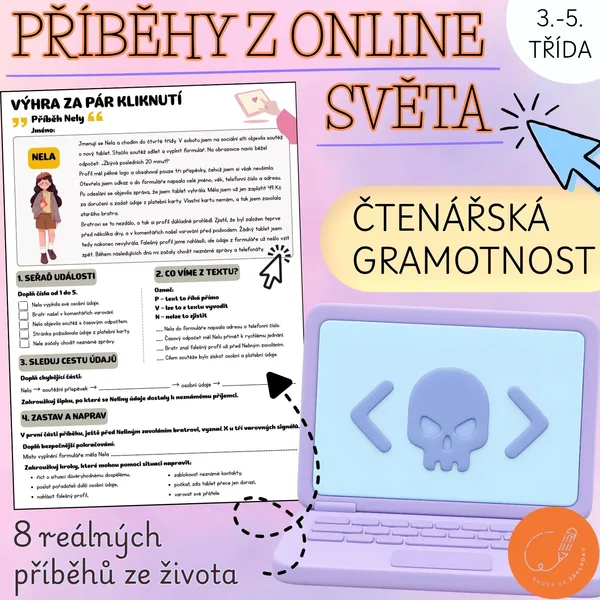 PŘÍBĚHY Z ONLINE SVĚTA - čtenářská gramotnost, digitální gramotnost