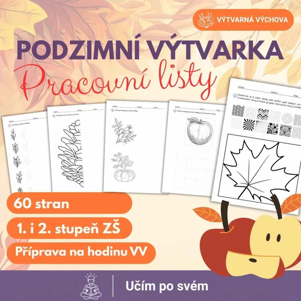 Podzimní výtvarka – 59 pracovních listů a výtvarných předloh,1. a 2. stupeň ZŠ